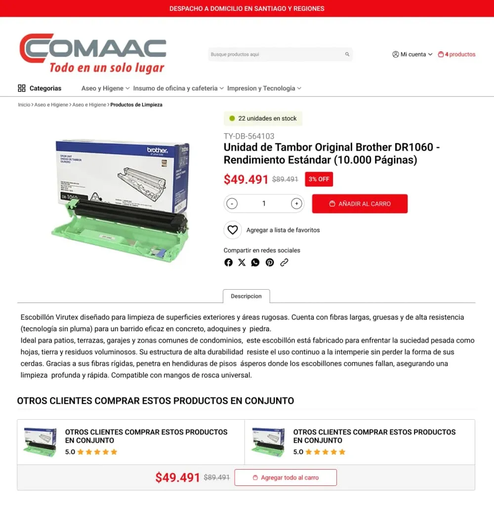 COMAAC Ecommerce screenshot 1
